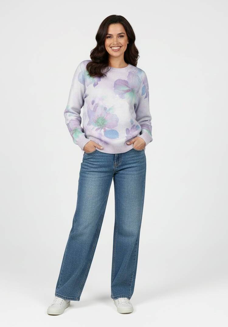 Блуза трикотажная с принтом в стразах шир.  750, рис. 2