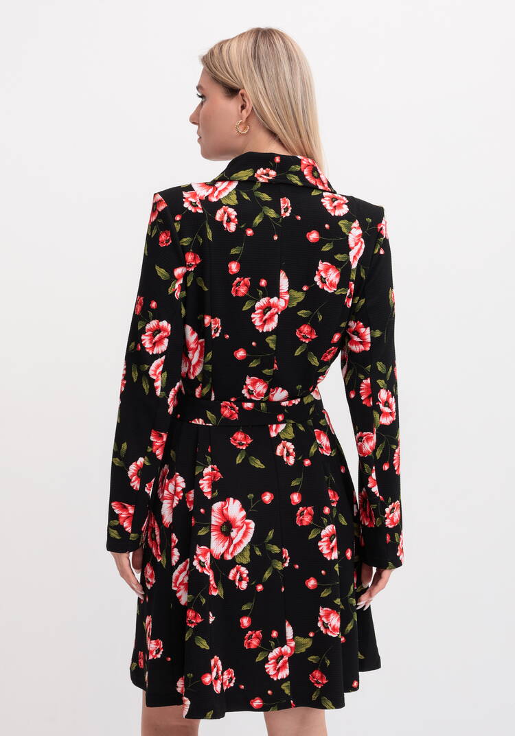 Платье на поясе с ярким принтом шир.  750, рис. 3