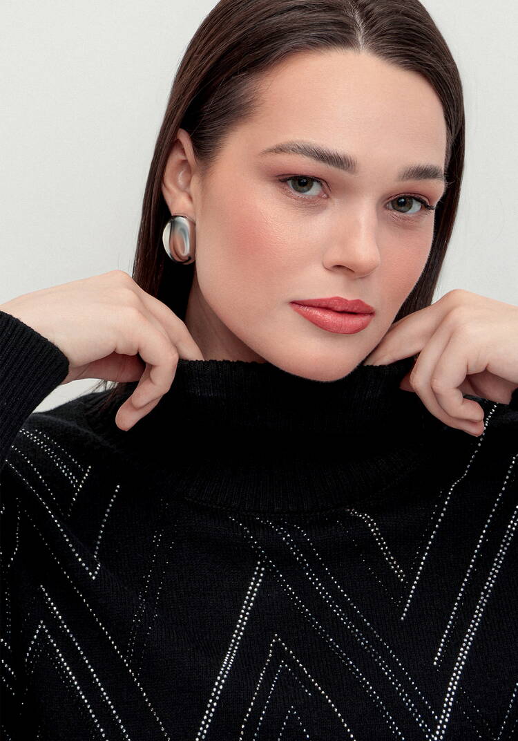 Свитер с геометрическим рисунком из страз шир.  750, рис. 7