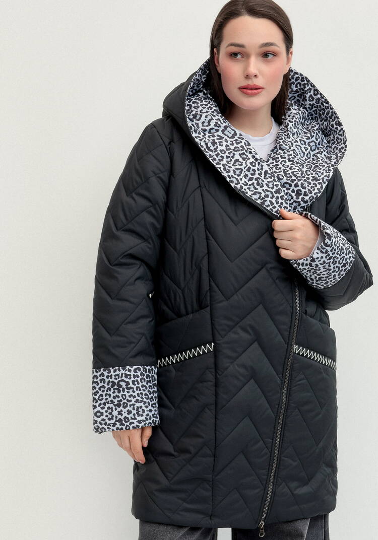 Куртка стеганая с анималистичным принтом шир.  750, рис. 20