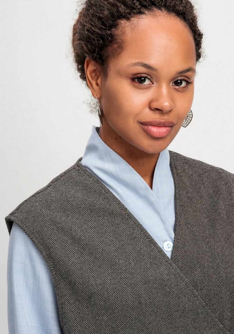 Жилет на запах свободного кроя шир.  750, рис. 6