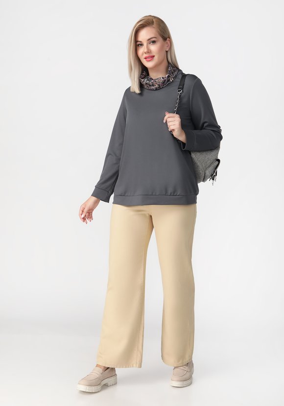 Джемпер с контрастным воротником хомут шир.  580, рис. 15