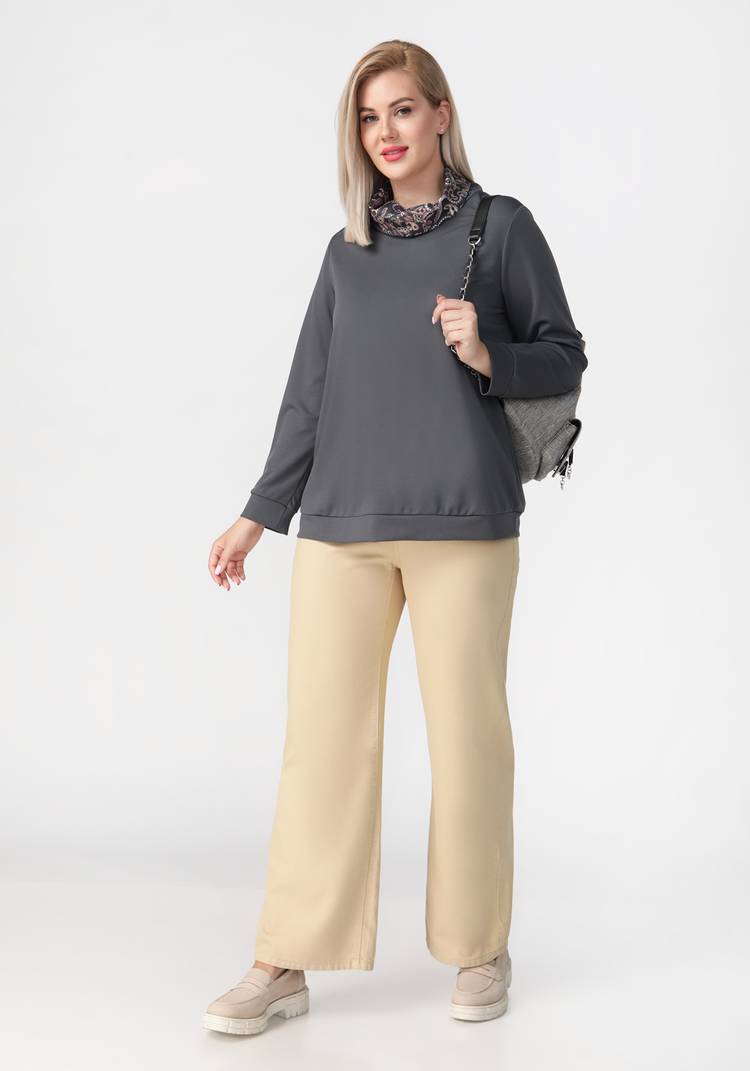 Джемпер с контрастным воротником хомут шир.  750, рис. 15