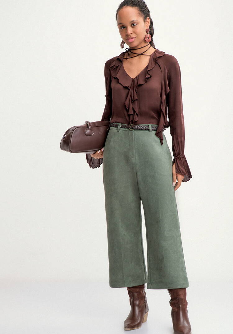 Брюки кюлоты из эко замши шир.  750, рис. 1