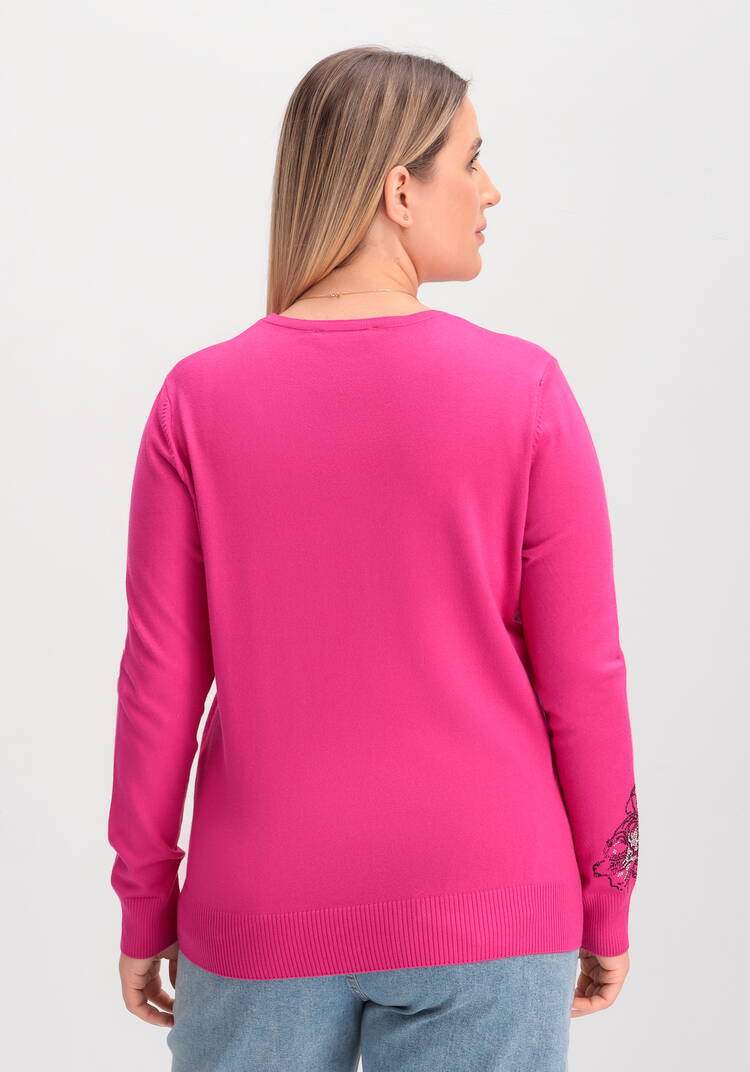 Джемпер с абстрактными цветами из страз шир.  750, рис. 3