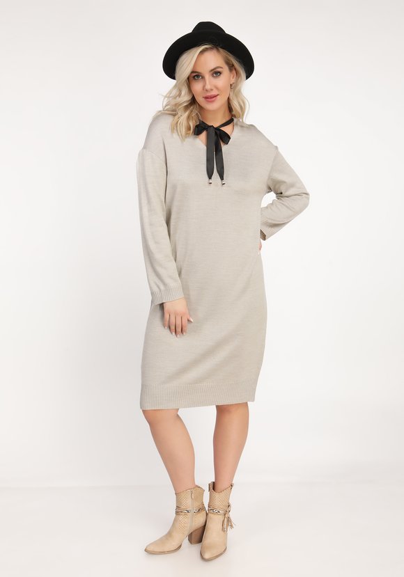 Платье прямого силуэта с атласным бантом шир.  580, рис. 3