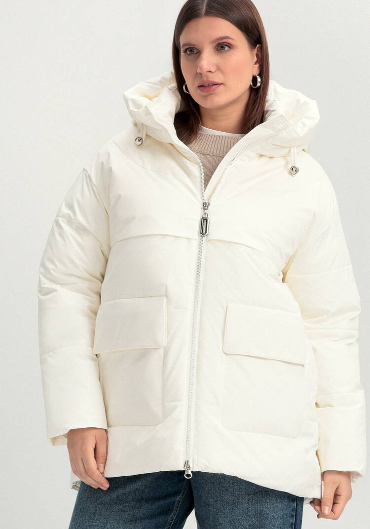 Пуховик стеганый с накладными карманами шир.  750, рис. 15