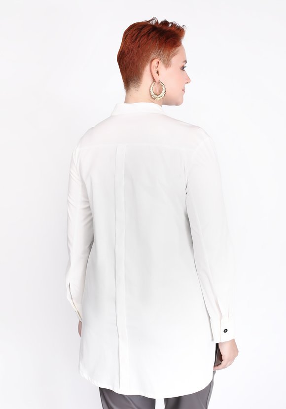 Блуза на пуговицах с воротником-стойкой шир.  580, рис. 2