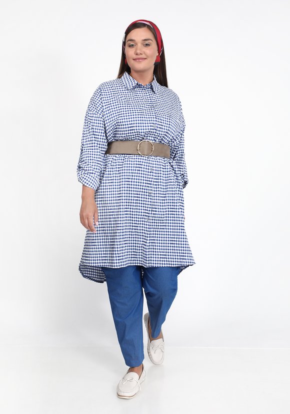 Рубашка удлиненная из хлопковой ткани шир.  580, рис. 8