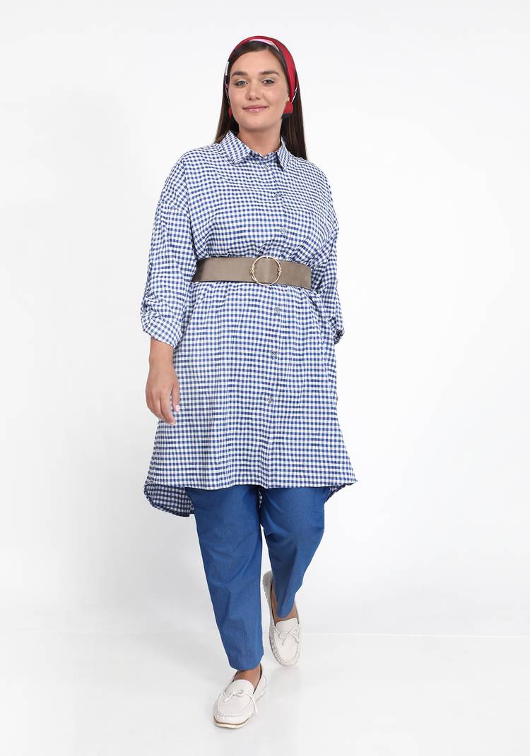 Рубашка удлиненная из хлопковой ткани шир.  750, рис. 8