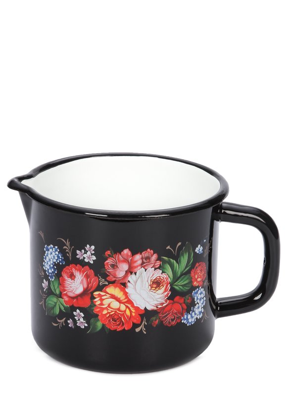 Кружка эмалированная Жостовские мотивы шир.  580, рис. 4