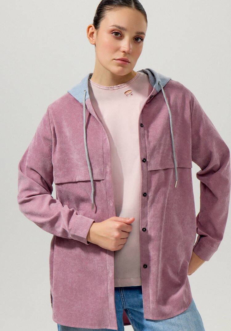 Рубашка из вельвета с капюшоном шир.  750, рис. 25