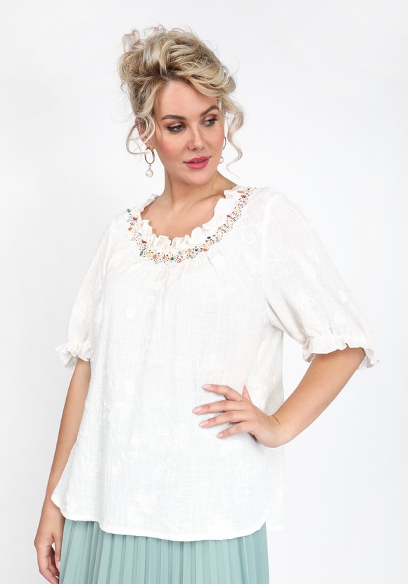 Блуза из хлопка с вышивкой шир.  580, рис. 5