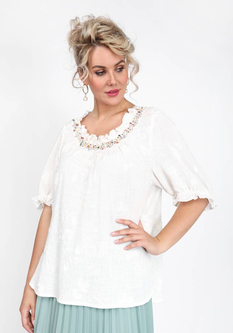 Блуза из хлопка с вышивкой шир.  750, рис. 5