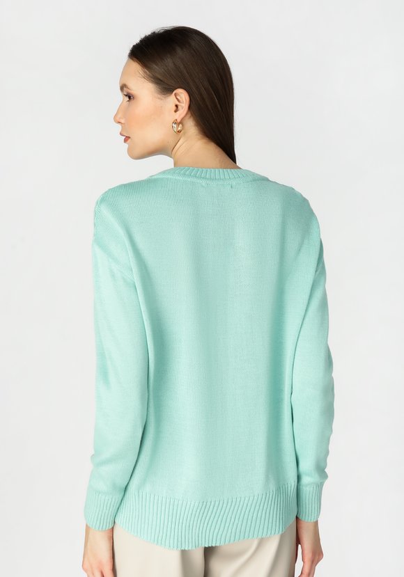 Джемпер женский с ажурной кокеткой шир.  580, рис. 2