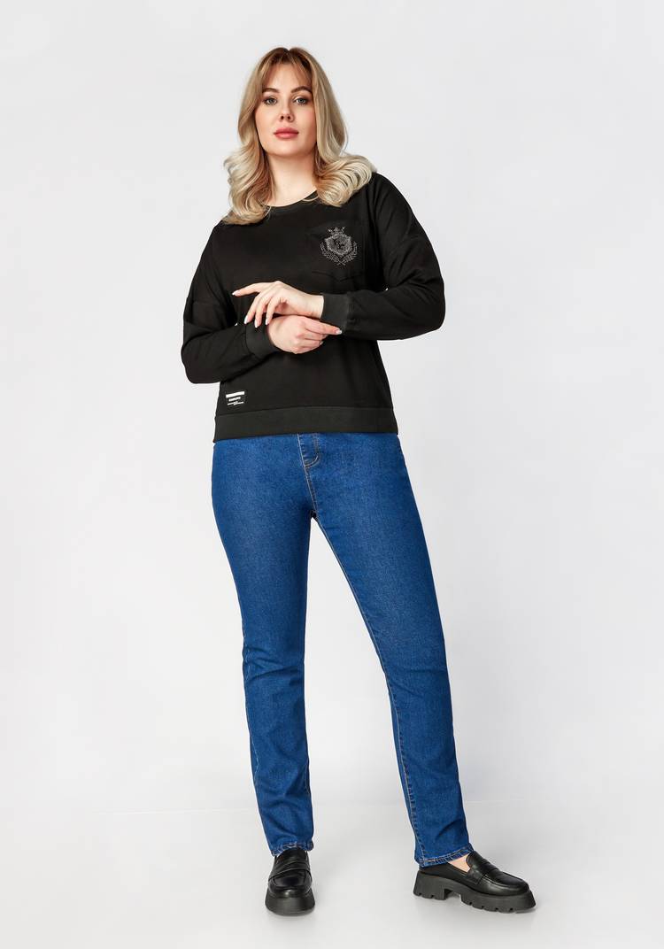 Джинсы женские с резинкой по талии Ульяна шир.  750, рис. 4