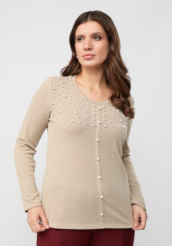 Джемпер с жемчугом шир.  580, рис. 13