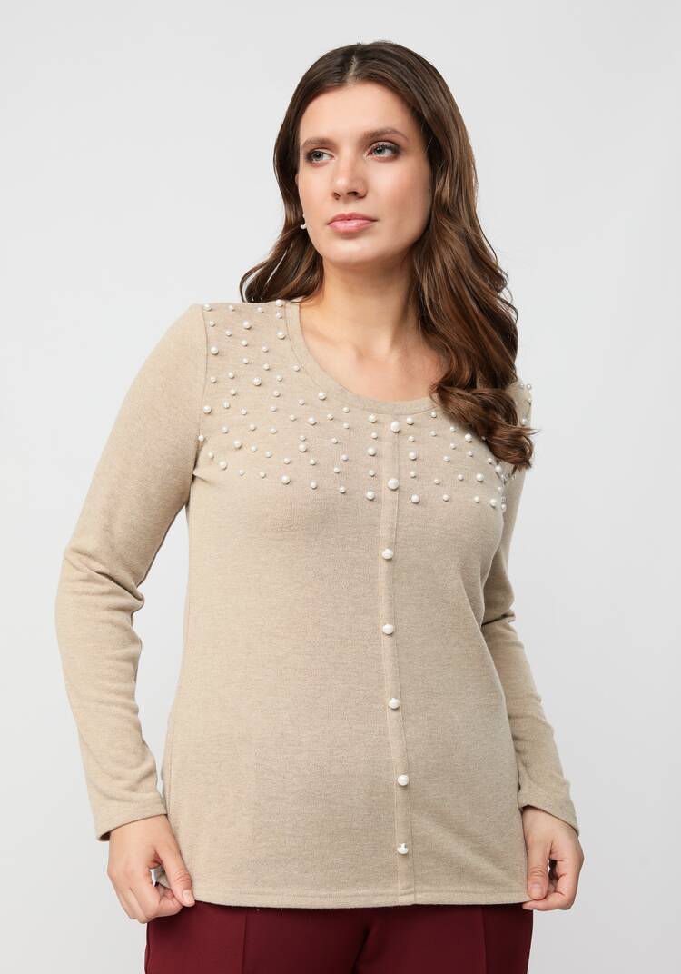 Джемпер с жемчугом шир.  750, рис. 13