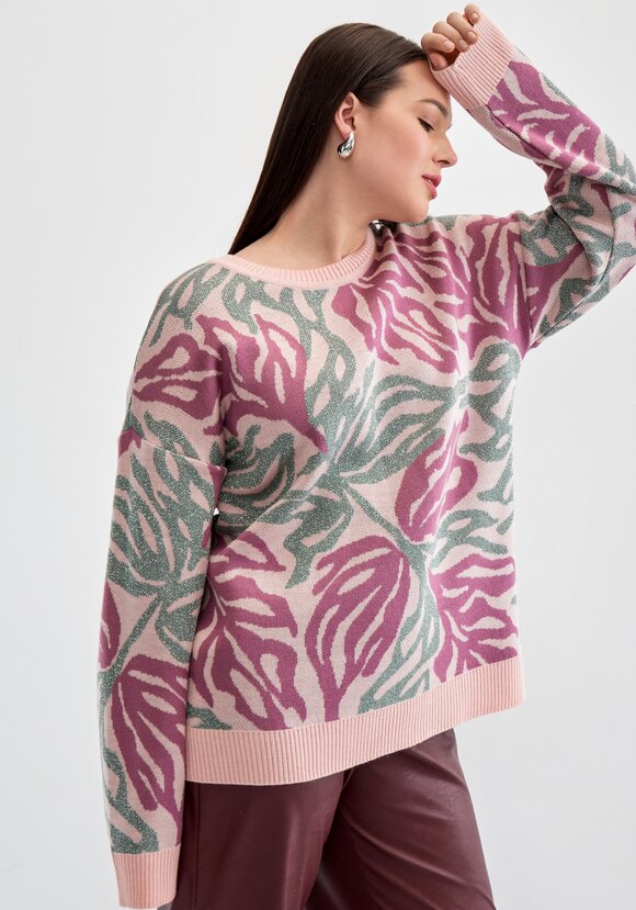 Джемпер с растительным принтом и манжетами шир.  580, рис. 2