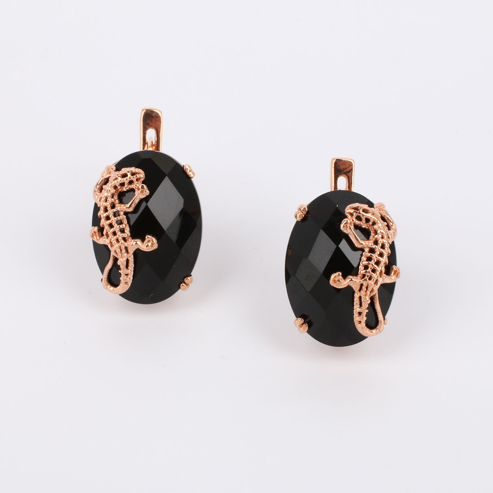 

Серьги из серебра "Геккон", Черный