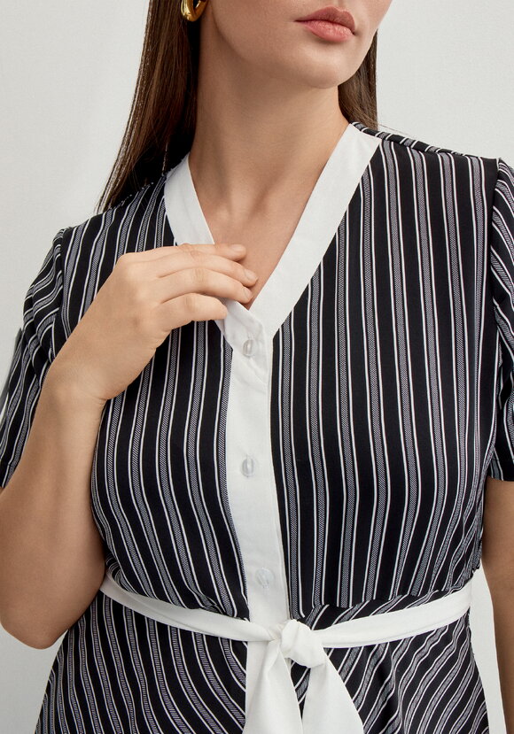 Платье в полоску с контрастной окантовкой шир.  580, рис. 5