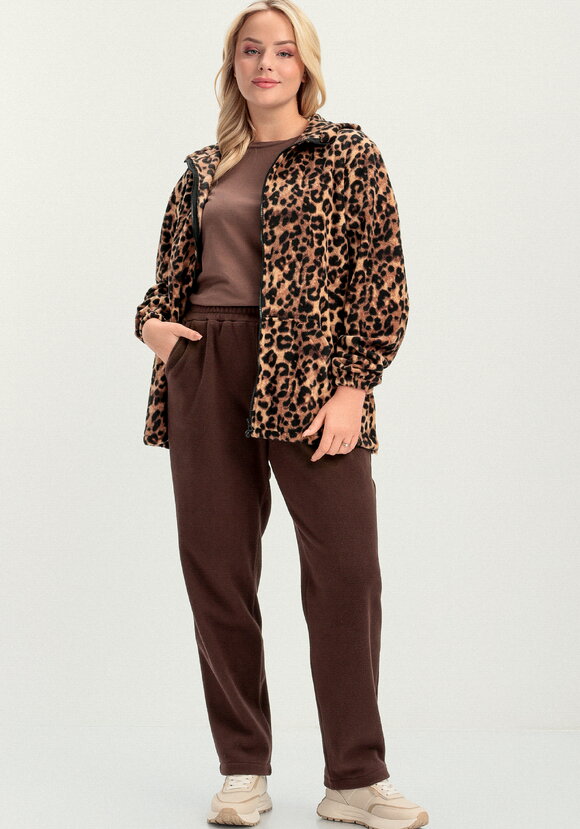 Брюки прямые из флиса на резинке шир.  580, рис. 5