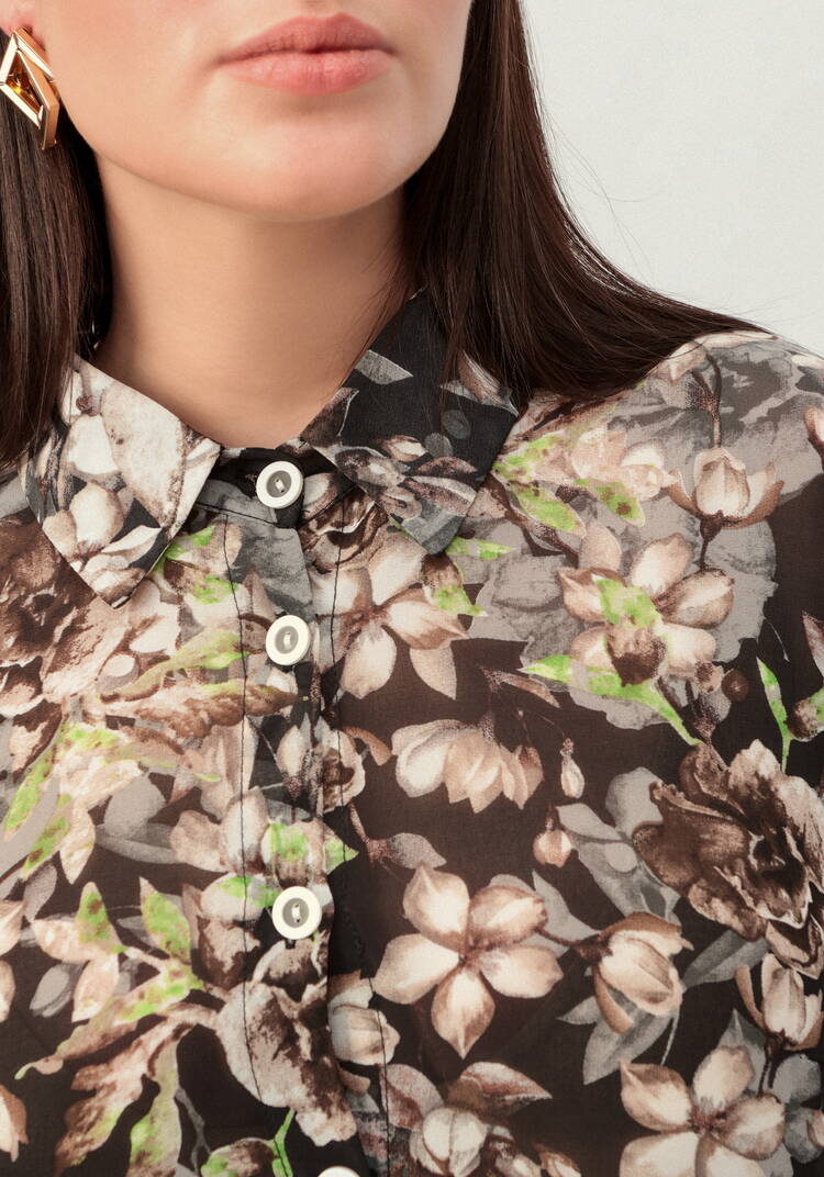 Рубашка удлинённая с цветочным принтом шир.  750, рис. 5