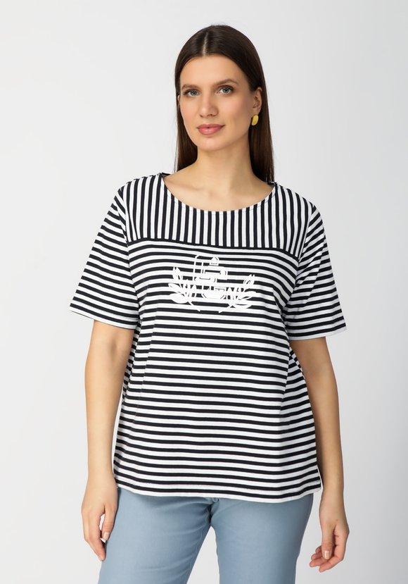 Футболка в полоску с принтом шир.  580, рис. 4