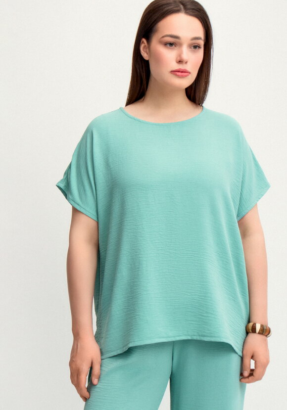 Блуза с круглой горловиной и разрезами шир.  580, рис. 7