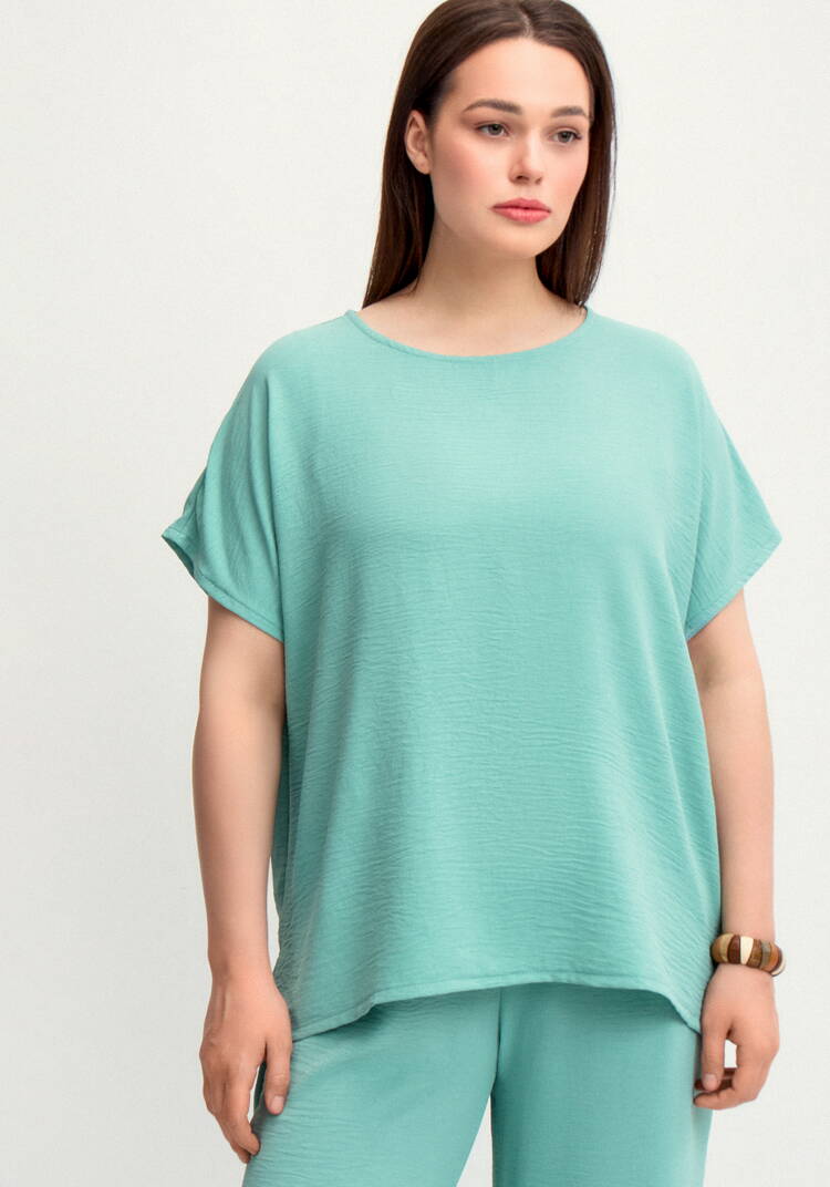 Блуза с круглой горловиной и разрезами шир.  750, рис. 7