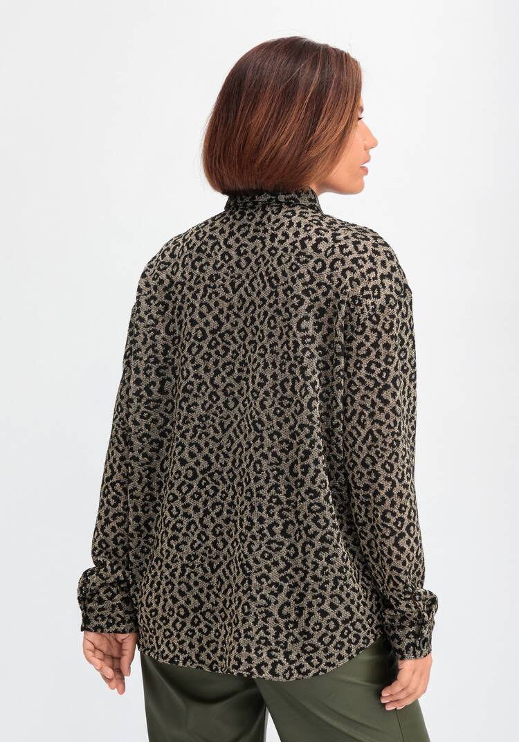 Рубашка ажурная с леопардовым принтом шир.  750, рис. 13