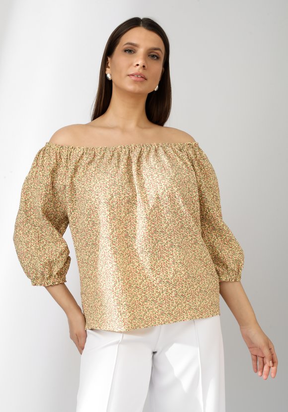 Блуза А силуэта с рукавом  фонариком шир.  580, рис. 4