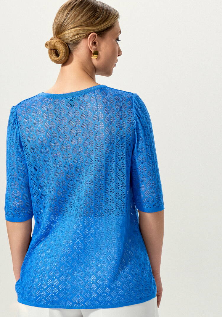 Джемпер с ажурным рисунком и защипами шир.  750, рис. 18