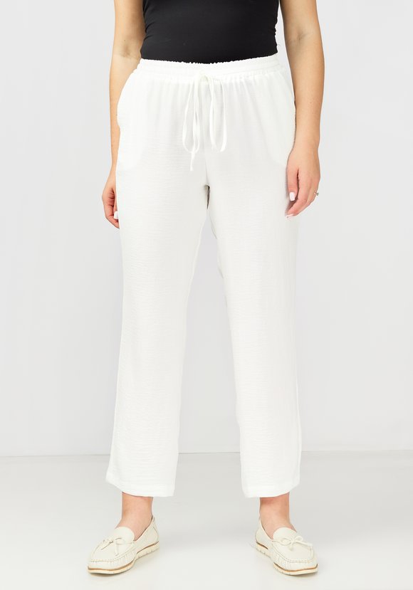 Брюки прямые от бедра с поясом на резинке шир.  580, рис. 24