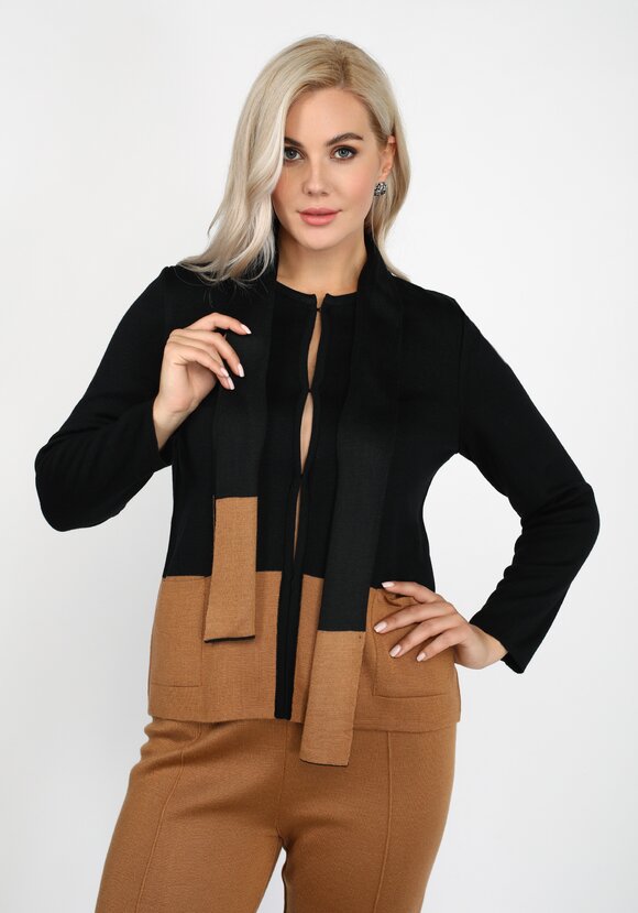 Пиджак с карманами и шарфом в комплекте шир.  580, рис. 1