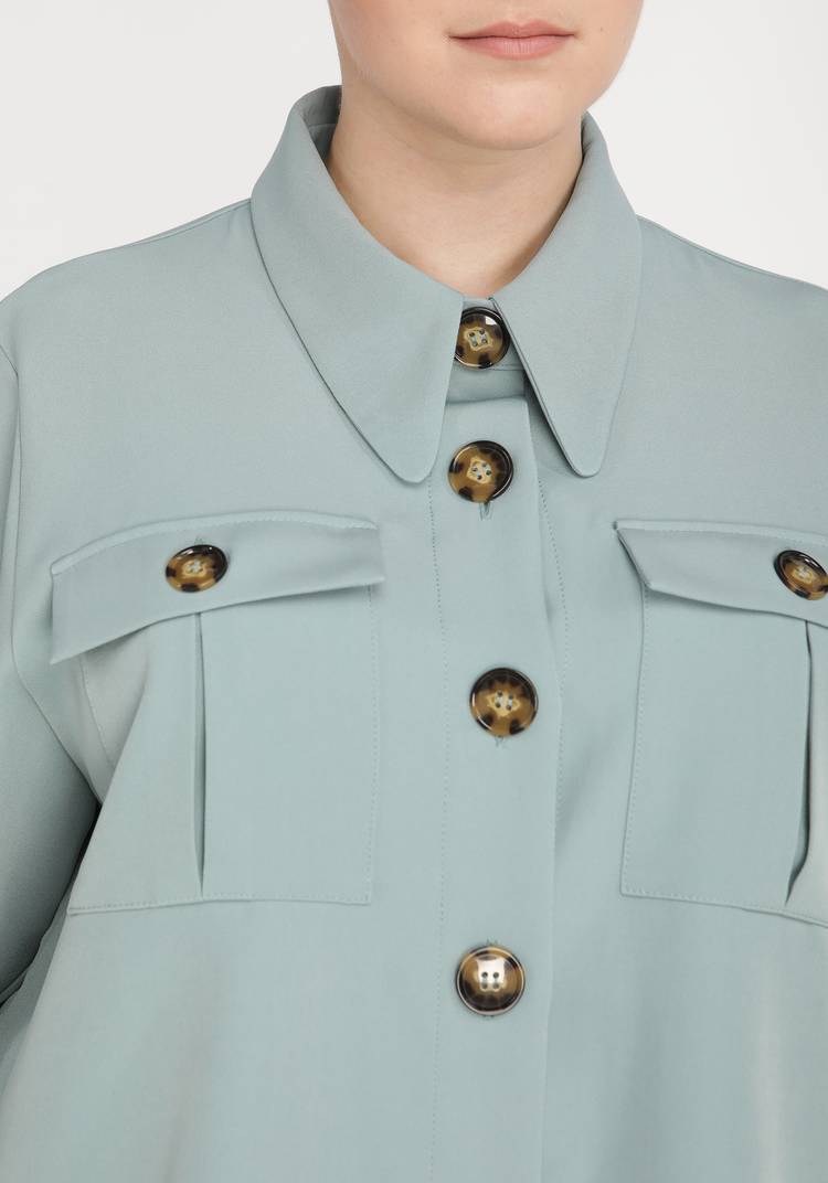 Рубашка утепленная в стиле сафари шир.  750, рис. 3