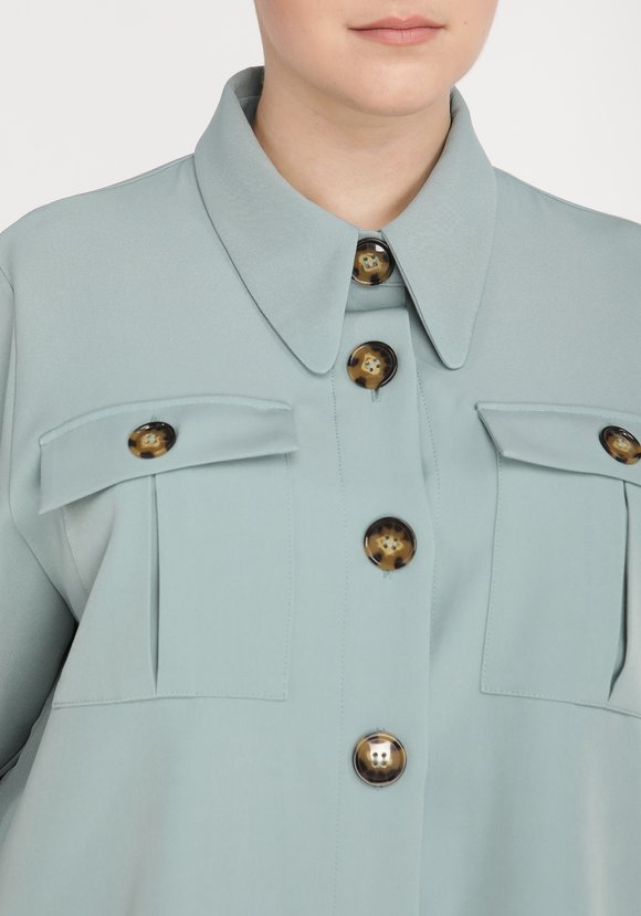 Рубашка утепленная в стиле сафари шир.  580, рис. 3