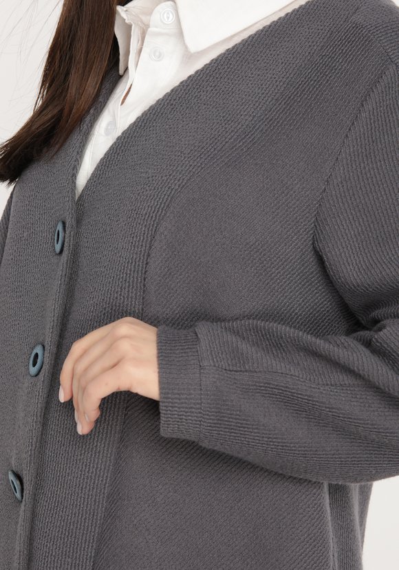 Кардиган на пуговицах с боковыми разрезами шир.  580, рис. 8