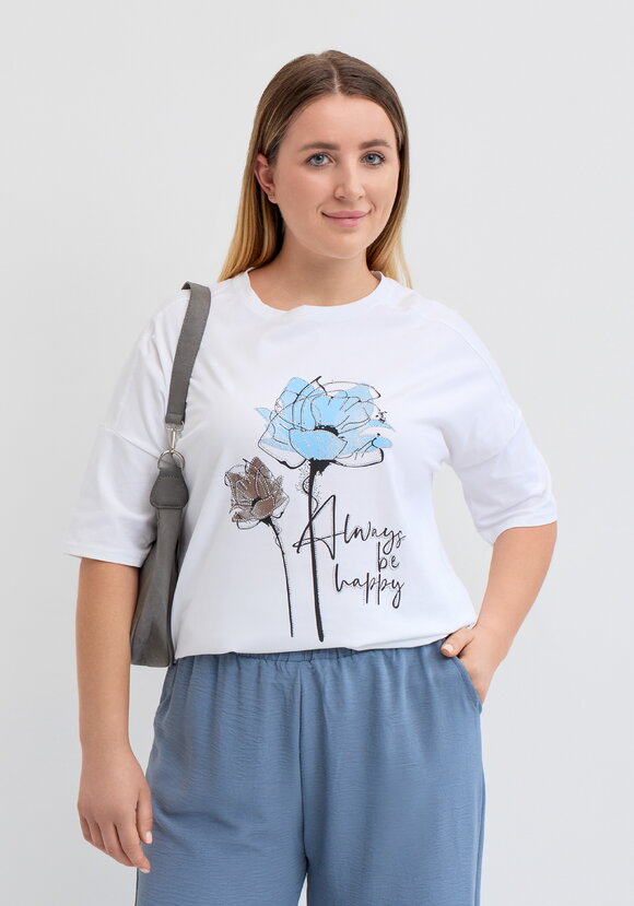 Футболка с флоральным принтом шир.  580, рис. 25