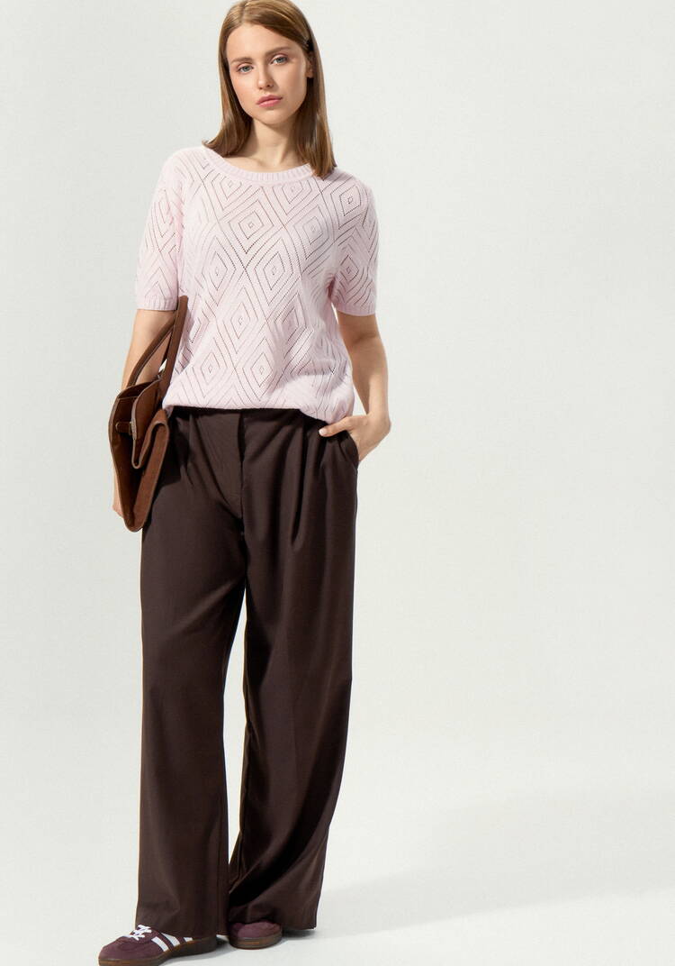 Джемпер с коротким рукавом ажурный шир.  750, рис. 20