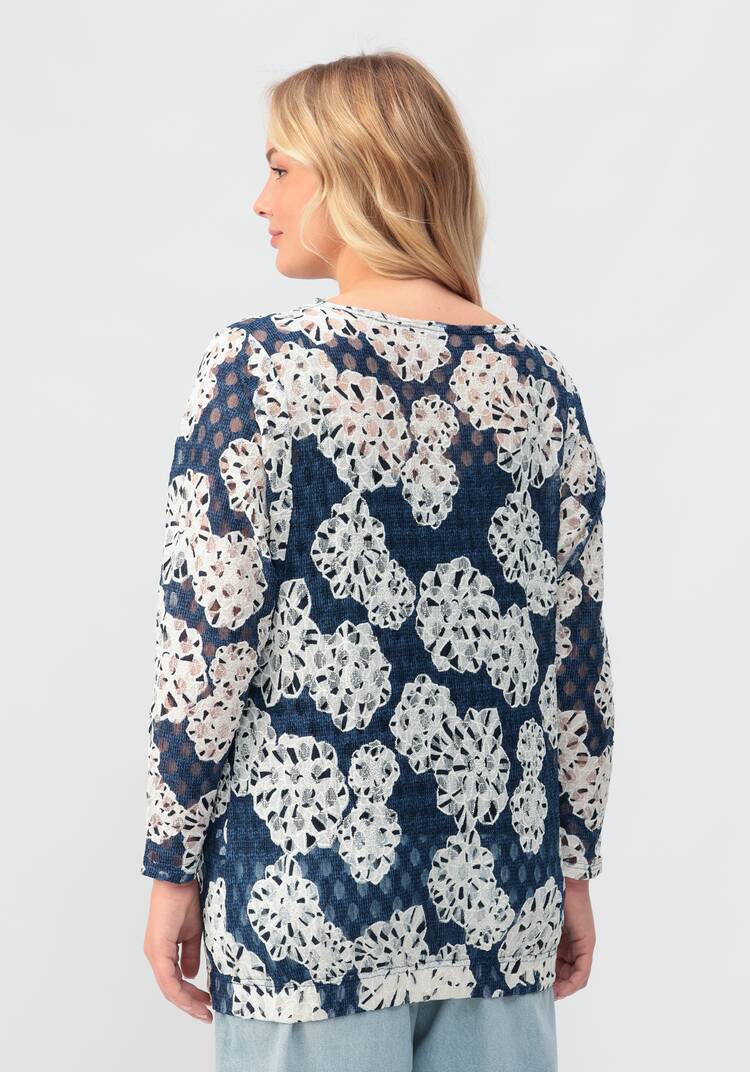 Джемпер из ажура с горловиной качели шир.  750, рис. 3