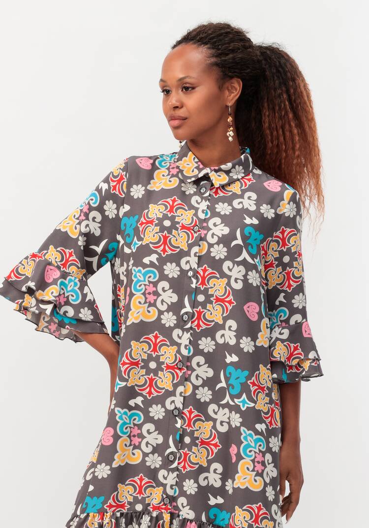 Платье-рубашка с воланом шир.  750, рис. 7