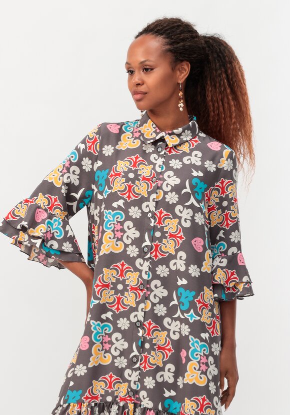 Платье-рубашка с воланом шир.  580, рис. 7