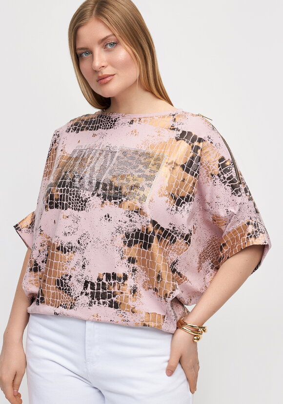 Блуза с блестящим принтом Эльвира шир.  580, рис. 7