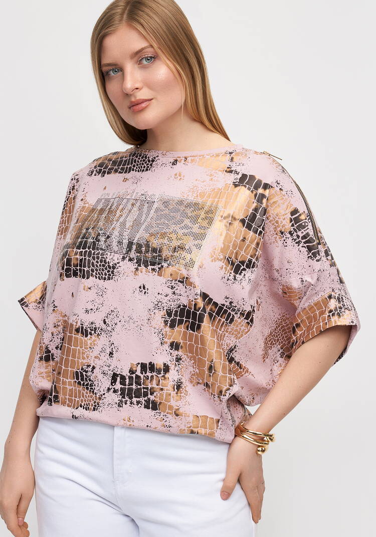 Блуза с блестящим принтом Эльвира шир.  750, рис. 7