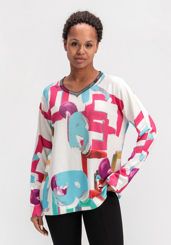 Джемпер с ярким орнаментом шир.  580, рис. 1