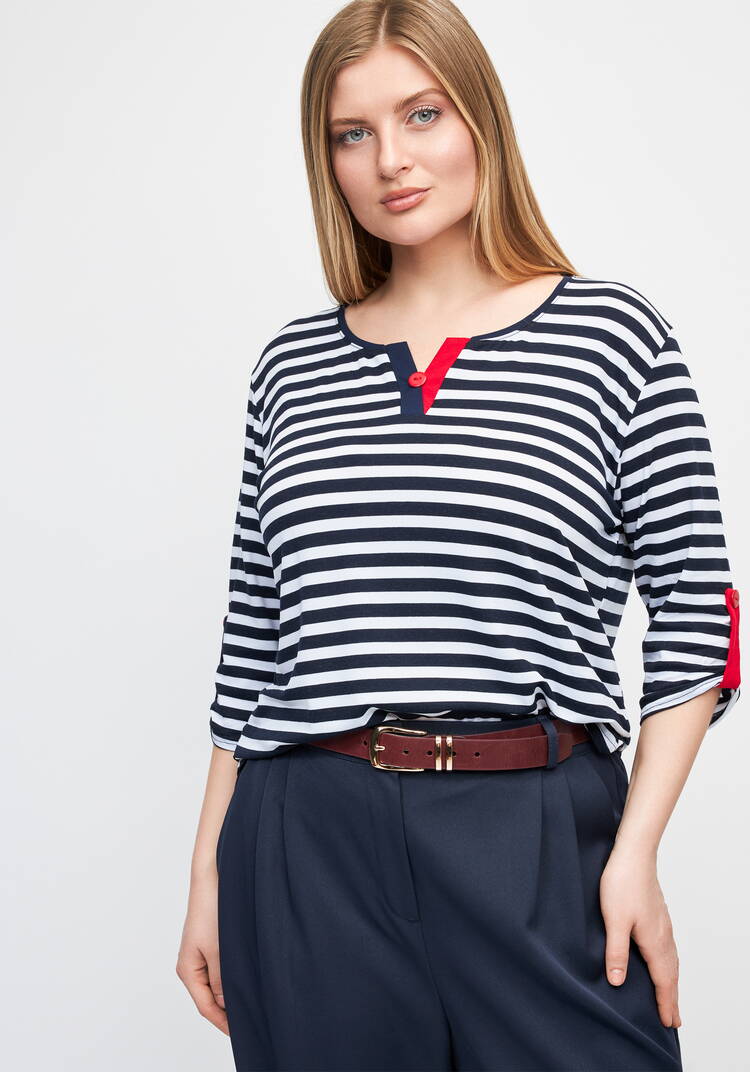 Блуза в полоску Марина шир.  750, рис. 1