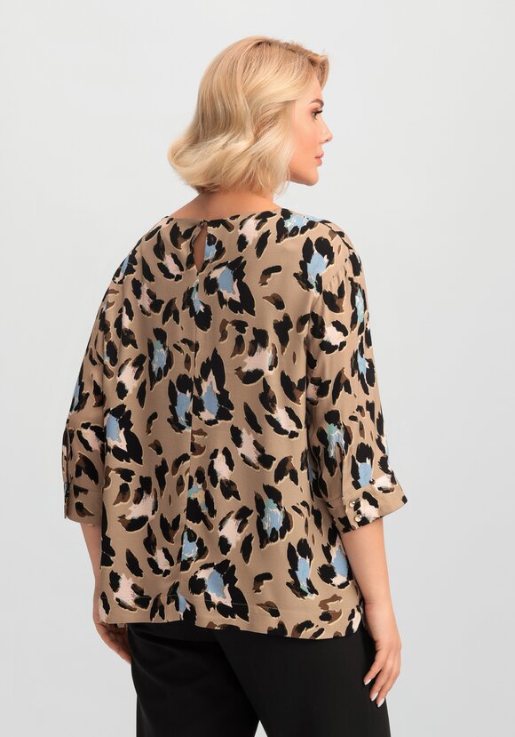 Блуза из вискозы с анималистичным принтом шир.  580, рис. 3