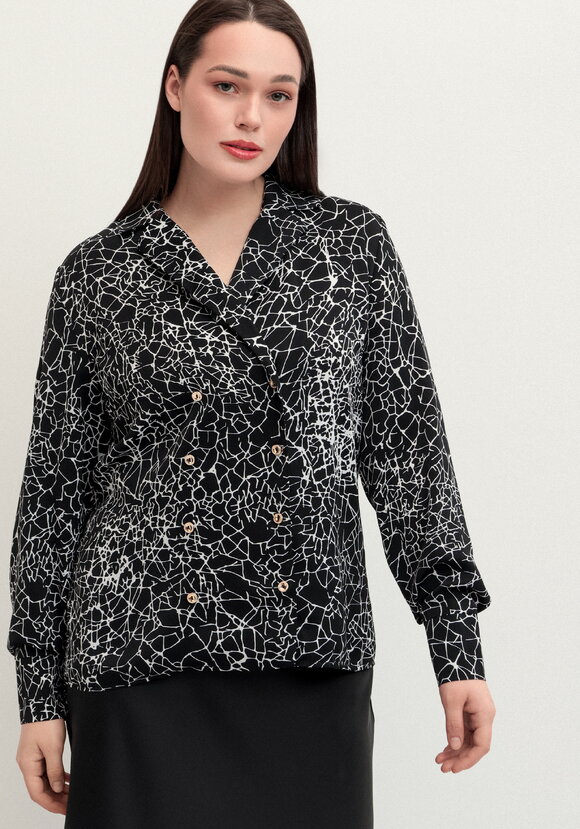 Блуза с отложным воротником двубортная шир.  580, рис. 8