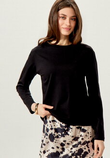 Лонгслив с круглым воротом из хлопка